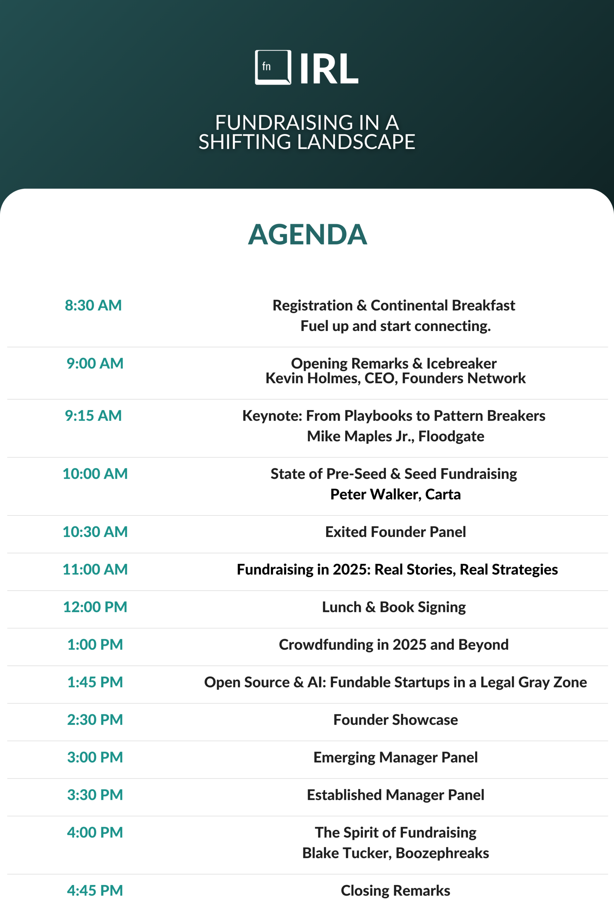 fnIRL 2025 agenda